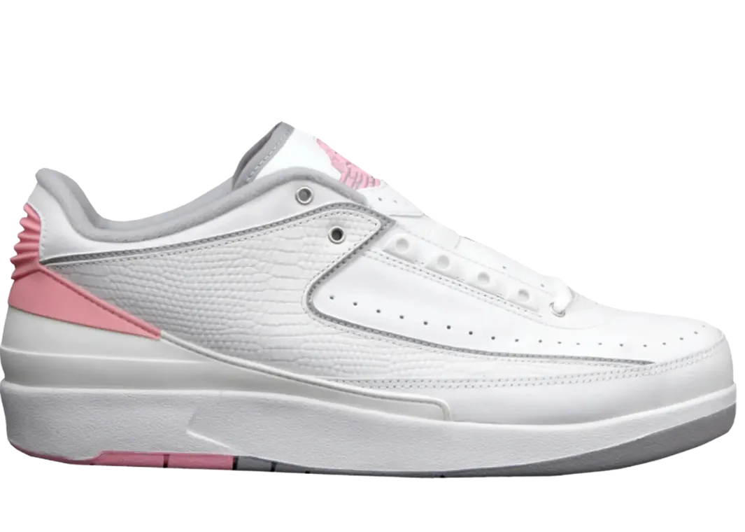 Air Jordan 2 Retro Low White Light Steel Grey Real Pink (W